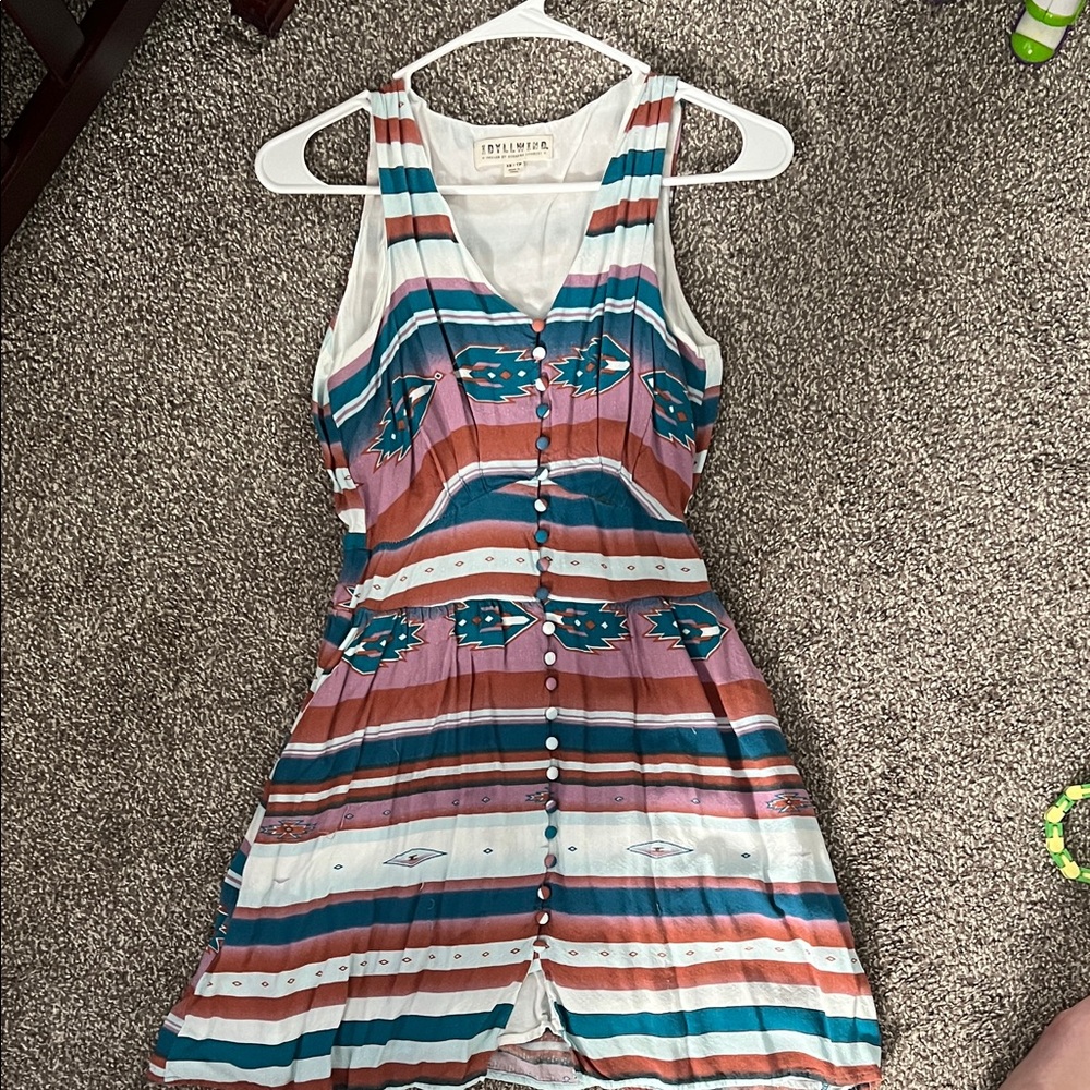 Idyllwind Aztec Sleeveless Button-Down Dress